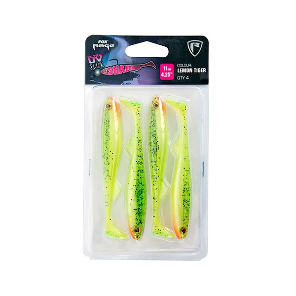 Fox Rage Slick Shad Lemon Tiger UV Packs 5pcs 2 Fox Rage Slick Shad Lemon Tiger UV Packs 5pcs - Image 2