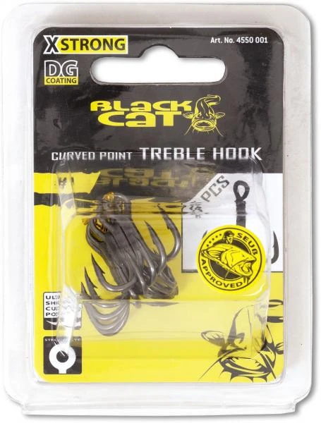 Black Cat Curved Point Treble Hook DG (5 Pieces) 2 Black Cat Curved Point Treble Hook DG (5 Pieces) - Image 2